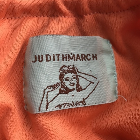 JUDITH March Orange Pink Chevron lace Dress medium - Picture 11 of 12